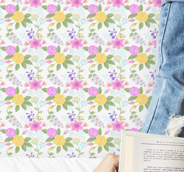 Carta da parati floreale fiore di motivi floreali - TenStickers