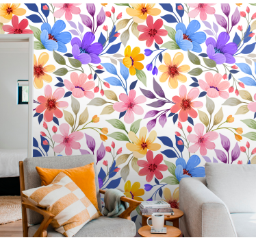 Carta da parati floreale fiore floreale - TenStickers