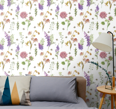 Carta da parati floreale fiori di campo botanici - TenStickers