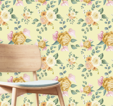 Carta da parati floreale matrice di fiori floreali - TenStickers