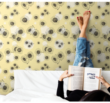 Carta da parati floreale motivi floreali - TenStickers