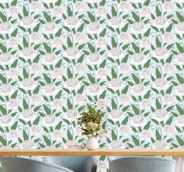 Carta da parati floreale delicato motivo bianco - TenStickers