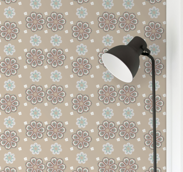 Carta da parati floreale motivo elegante beige - TenStickers
