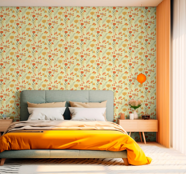 Carta da parati floreale motivo floreale autunnale - TenStickers