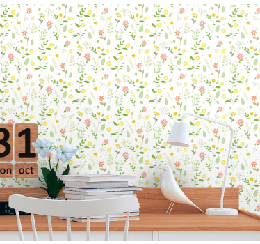 Carta da parati floreale primavera floreale - TenStickers