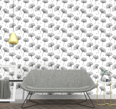 Carta da parati foglie modello ginkgo biloba - TenStickers
