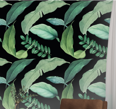 Carta da parati foglie stampa di foglie botaniche - TenStickers