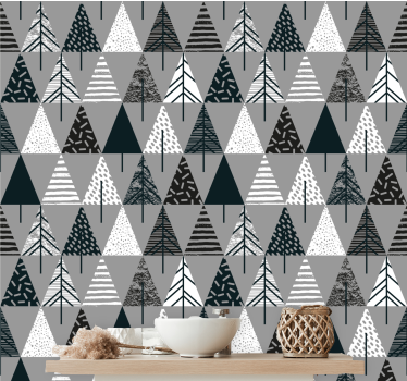Carta da parati triangoli modello grigio scandinavo - TenStickers