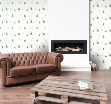 Carta da parati triangoli disegno a fantasia verde - TenStickers