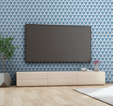 Carta da parati geometrica disposizione di forme blu - TenStickers