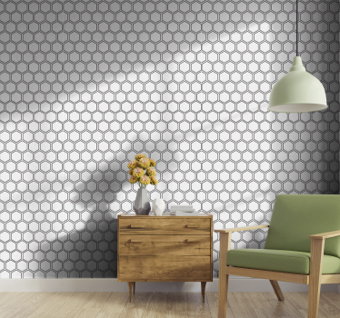Carta da parati geometrica esagono geometrico - TenStickers