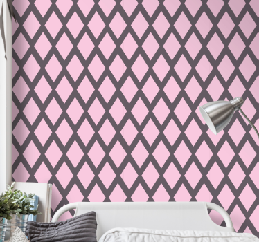 Carta da parati camera ragazzi forme di diamante rosa - TenStickers