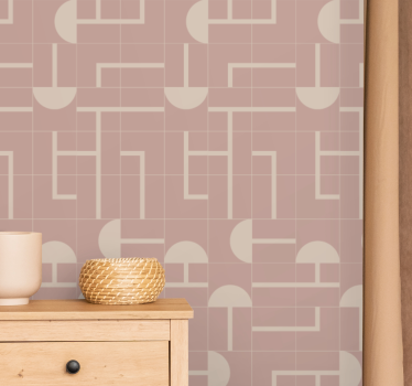 Carta da parati geometrica forme morbide beige - TenStickers