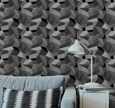 Carta da parati geometrica forme grigie nitide - TenStickers