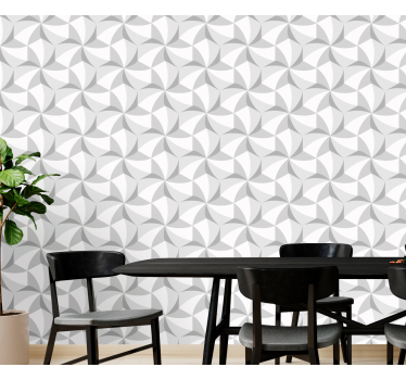 Carta da parati geometrica eleganti forme con motivi grigi - TenStickers