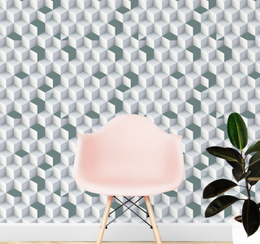 Carta da parati geometrica illusione del cubo geometrico - TenStickers