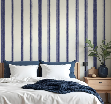 Carta da parati geometrica linee verticali blu navy - TenStickers