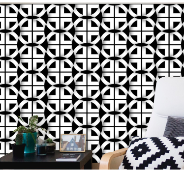 Carta da parati geometrica maglia circolare geometrica - TenStickers