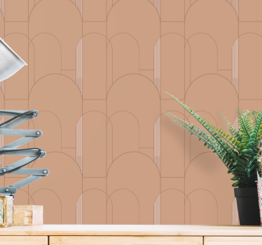 Carta da parati moderna motivi ad arco beige - TenStickers