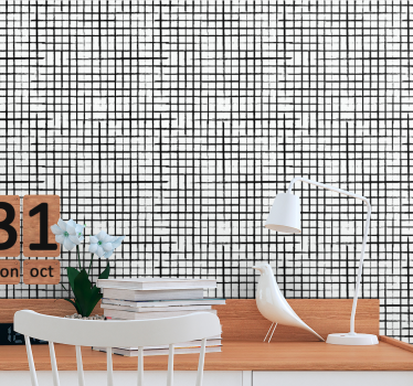 Carta da parati geometrica modello a griglia - TenStickers