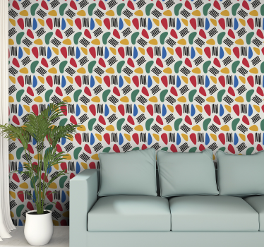 Carta da parati geometrica modello di forma colorata - TenStickers