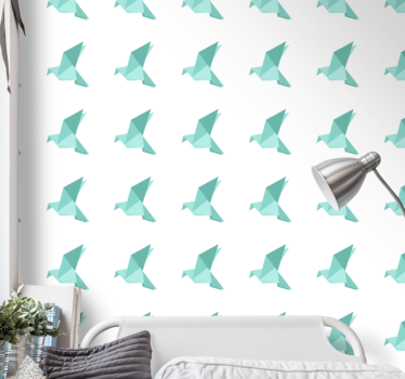 Carta da parati cameretta motivo uccelli origami - TenStickers