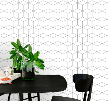 Carta da parati geometrica motivo esagonale bianco - TenStickers