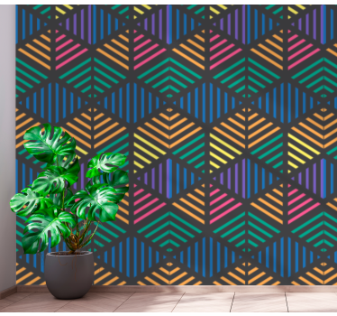 Carta da parati geometrica motivo a strisce geometriche - TenStickers