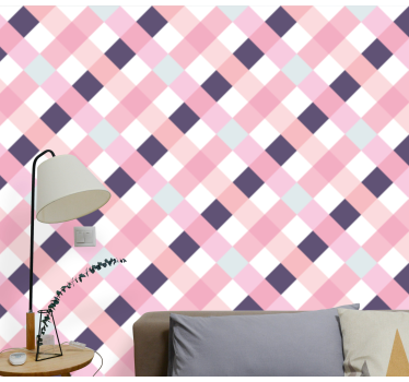 Carta da parati geometrica motivo argyle pastello - TenStickers