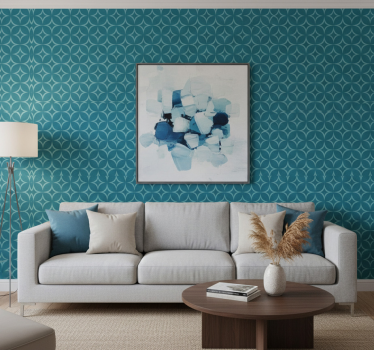 Carta da parati geometrica cerchi blu eleganti - TenStickers