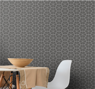 Carta da parati geometrica disegno esagonale grigio - TenStickers