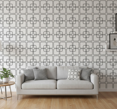Carta da parati geometrica motivo urbano a quadrati neri - TenStickers