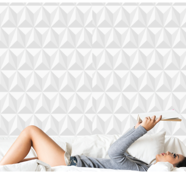 Carta da parati bianca muro geometrico - TenStickers