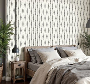 Carta da parati geometrica rabaul ikat grigio e beige - TenStickers