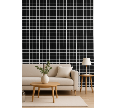 Carta da parati geometrica scala di quadrati grigi - TenStickers