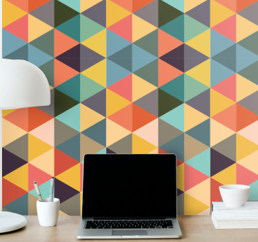 Carta da parati geometrica triangoli colorati - TenStickers