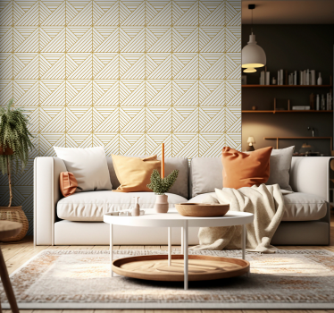 Carta da parati linee geometriche dorate - TenStickers