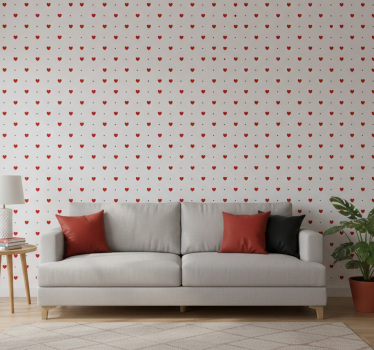 Carta da parati moderna cuori e pois decorativi - TenStickers