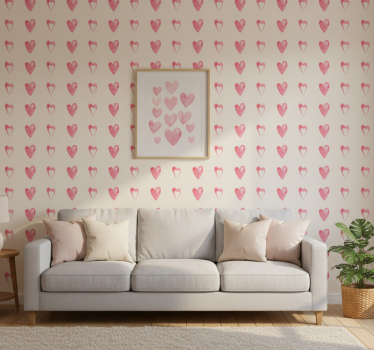 Carta da parati moderna cuori sprecati pattern-decor - TenStickers
