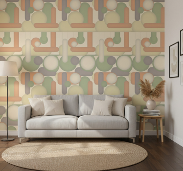 Carta da parati moderna disposizione circolare geometrica - TenStickers