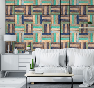 Parati moderni legno colorato - TenStickers