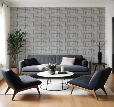 Carta da parati moderna linee geometriche grigie - TenStickers