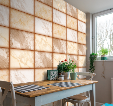 Carta da parati moderna marmo arancione - TenStickers