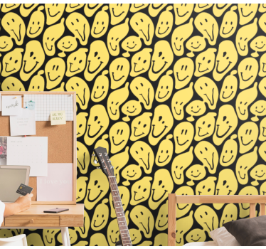 Carta da parati moderna modello di volti sorridenti - TenStickers