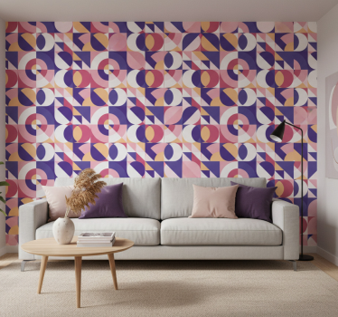 Carta da parati moderna motivo cerchi geometrici - TenStickers