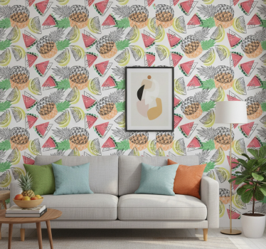 Carta da parati moderna motivo frutta estiva colorata - TenStickers