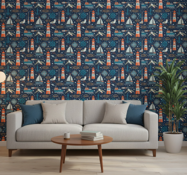 Carta da parati moderna motivo marino elegante - TenStickers
