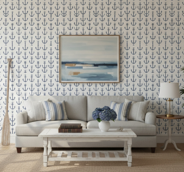 Carta da parati moderna set ancore stile hampton - TenStickers