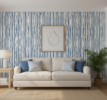 Carta da parati moderna stile hampton blu a righe - TenStickers