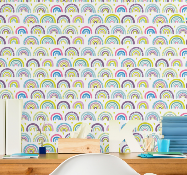 Carta da parati cameretta modello arcobaleno colorato - TenStickers